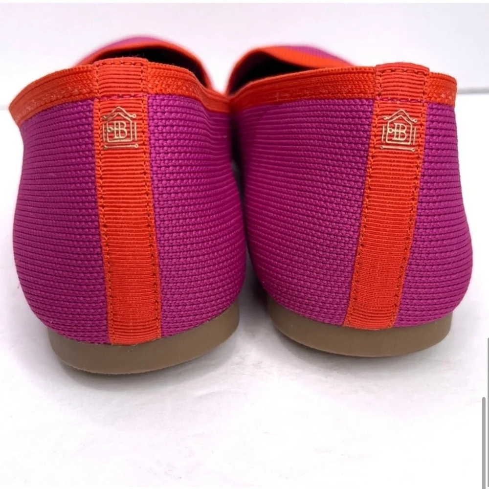 BIRDIES Blackbird NEW Knit Flats Loafers Tropical Pink Orange Size 7.5